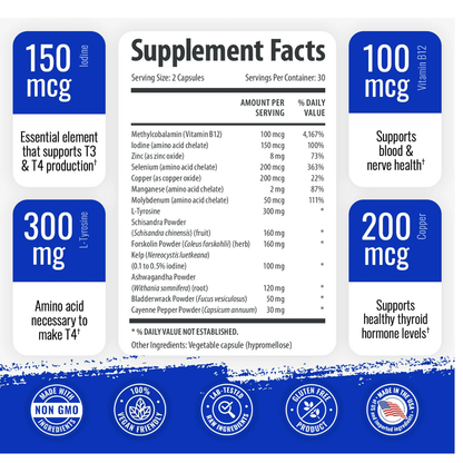 1 Body Thyroid Support Advanced 60 Capsulas