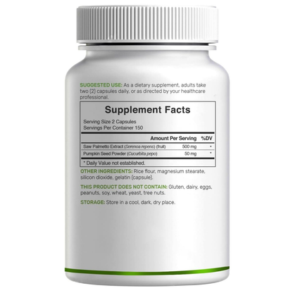 Deal Supplement Saw Palmetto 500mg con Semilla de Calabaza  300 Cápsulas