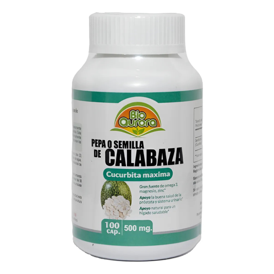 Bioaurora Semillas de Calabaza 500Mg  100 Cápsulas