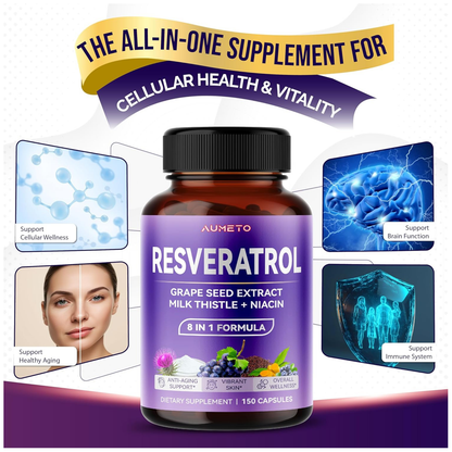 Aumeto Ultra Resveratrol 8 En 1 150 Cápsulas