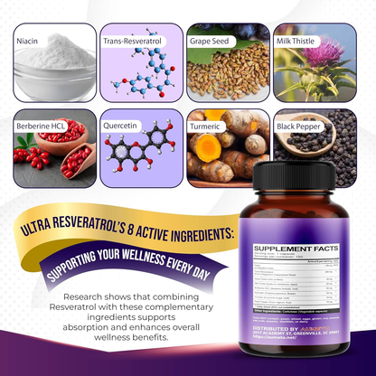 Aumeto Ultra Resveratrol 8 En 1 150 Cápsulas