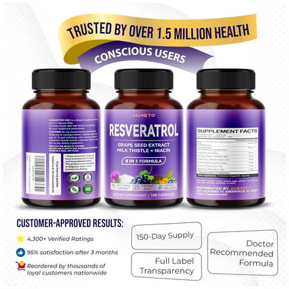 Aumeto Ultra Resveratrol 8 En 1 150 Cápsulas