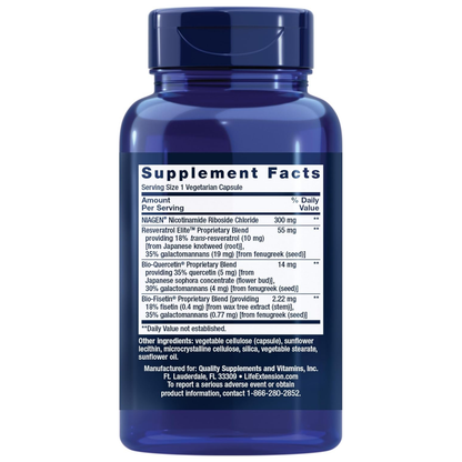Life Extension NAD+ Resveratrol 30 Cápsulas