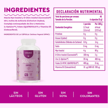 Vitatú Myo Inositol & D-Chiro Inositol 270 Cápsulas