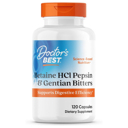 Doctor´s  Best Betaine HCL Pepsin & Gentian Bitters 120 Cápsulas