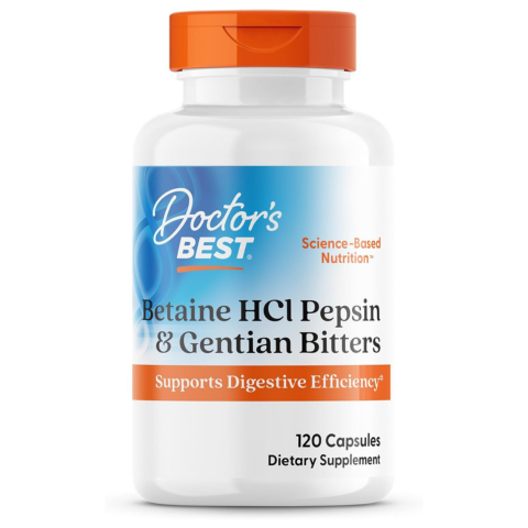 Doctor´s  Best Betaine HCL Pepsin & Gentian Bitters 120 Cápsulas