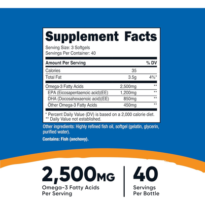 Nutricost Omega 3 2500Mg 120 Softgels