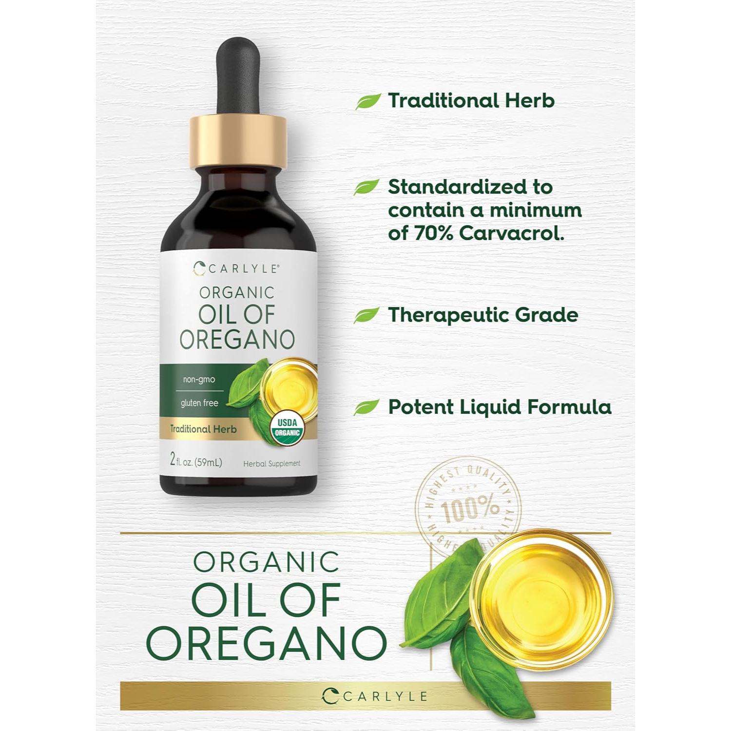 Carlyle Aceite de Oregano En Gotas 59Ml