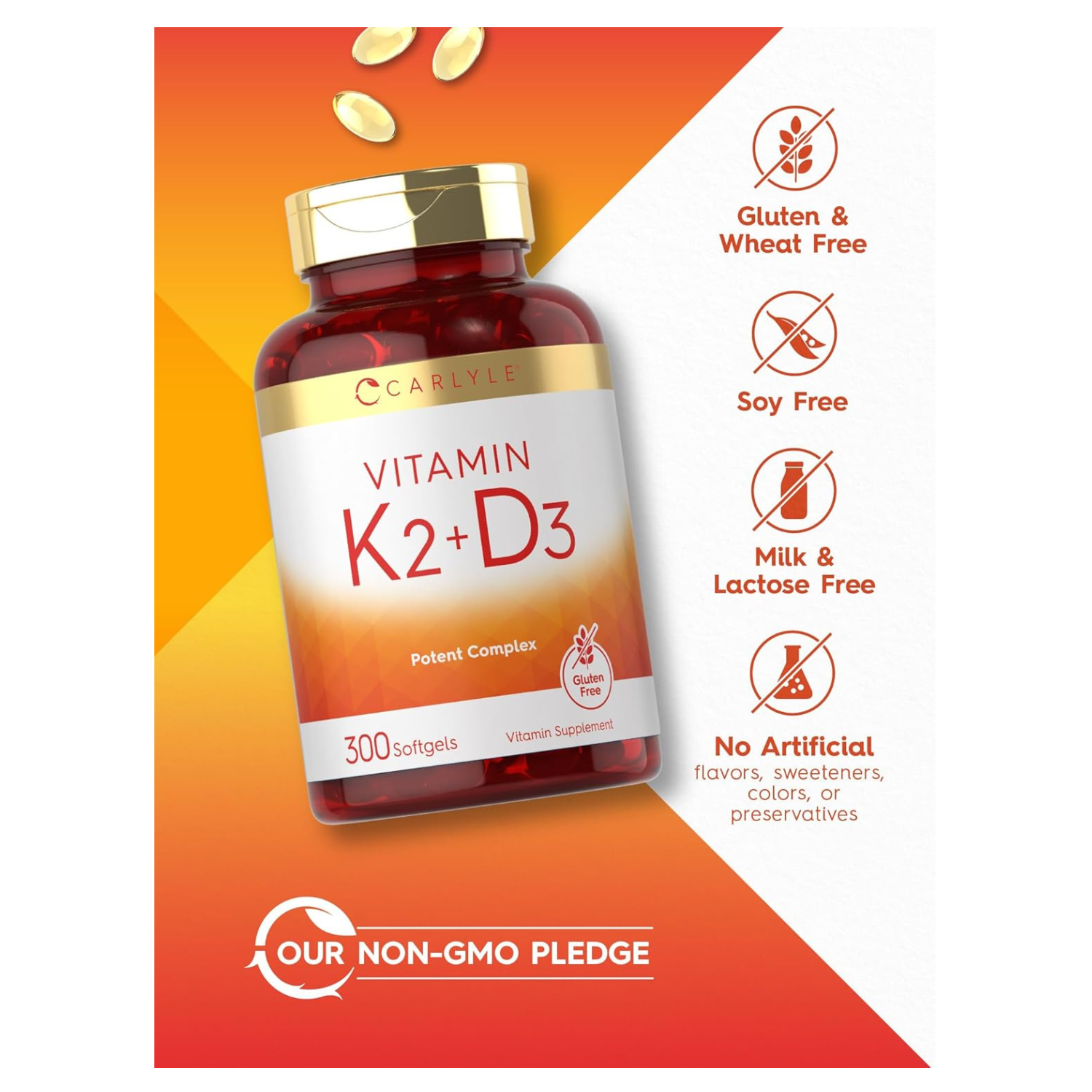 Carlyle D3 y K2 300 Softgels