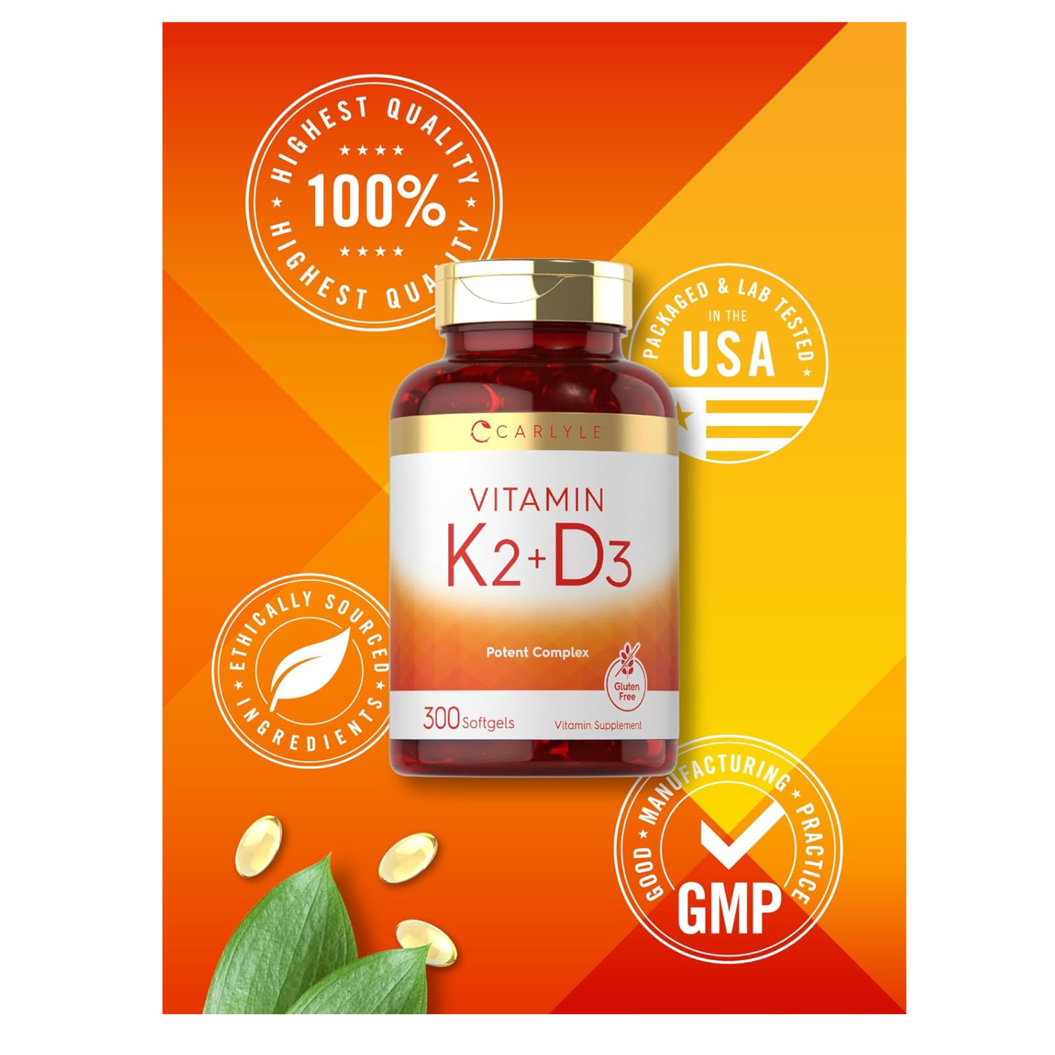 Carlyle D3 y K2 300 Softgels
