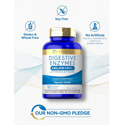Carlyle Enzimas Digestivas Con Prebioticos Y Probioticos 180 Capsulas