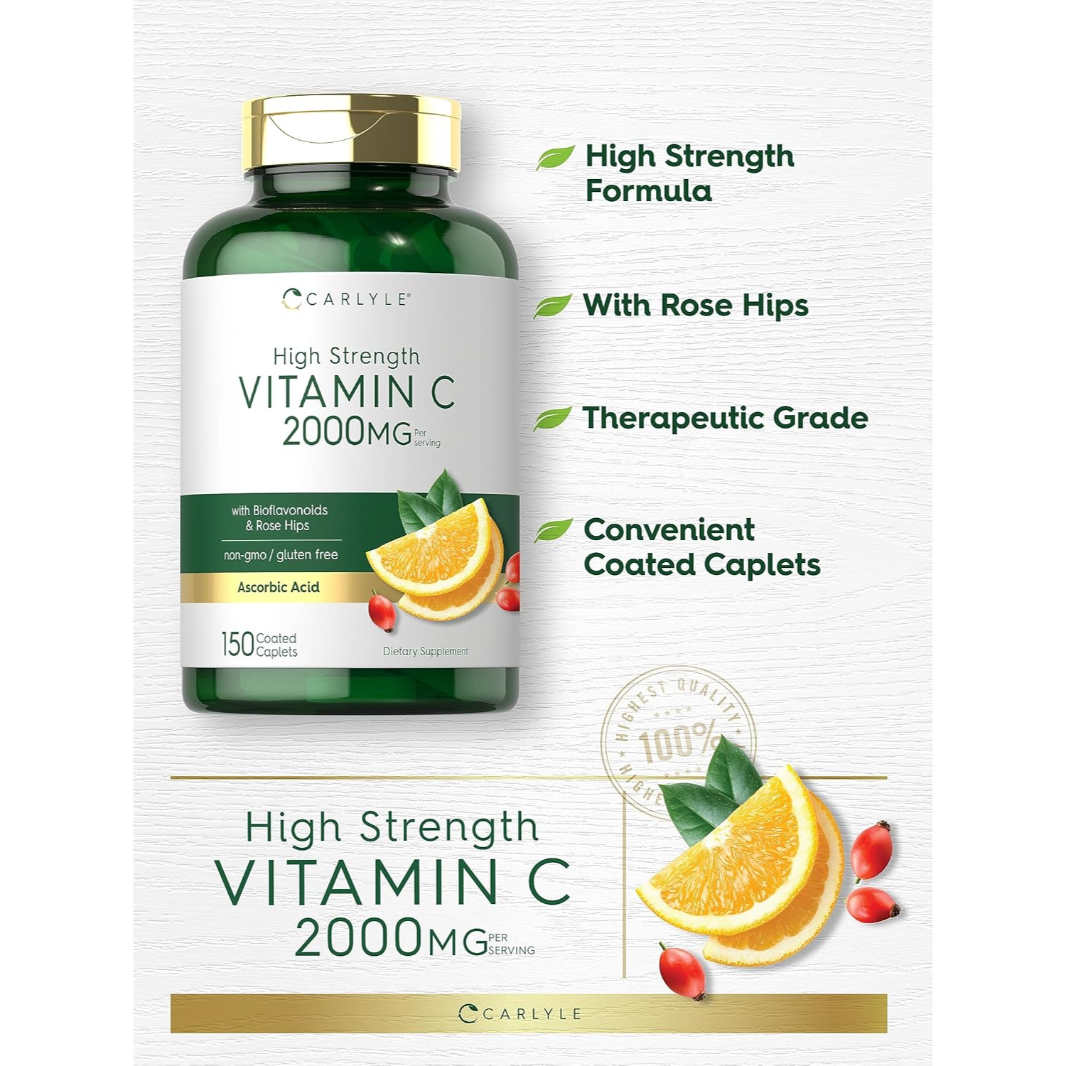 Carlyle Vitamina C 2000Mg 150 Tabletas