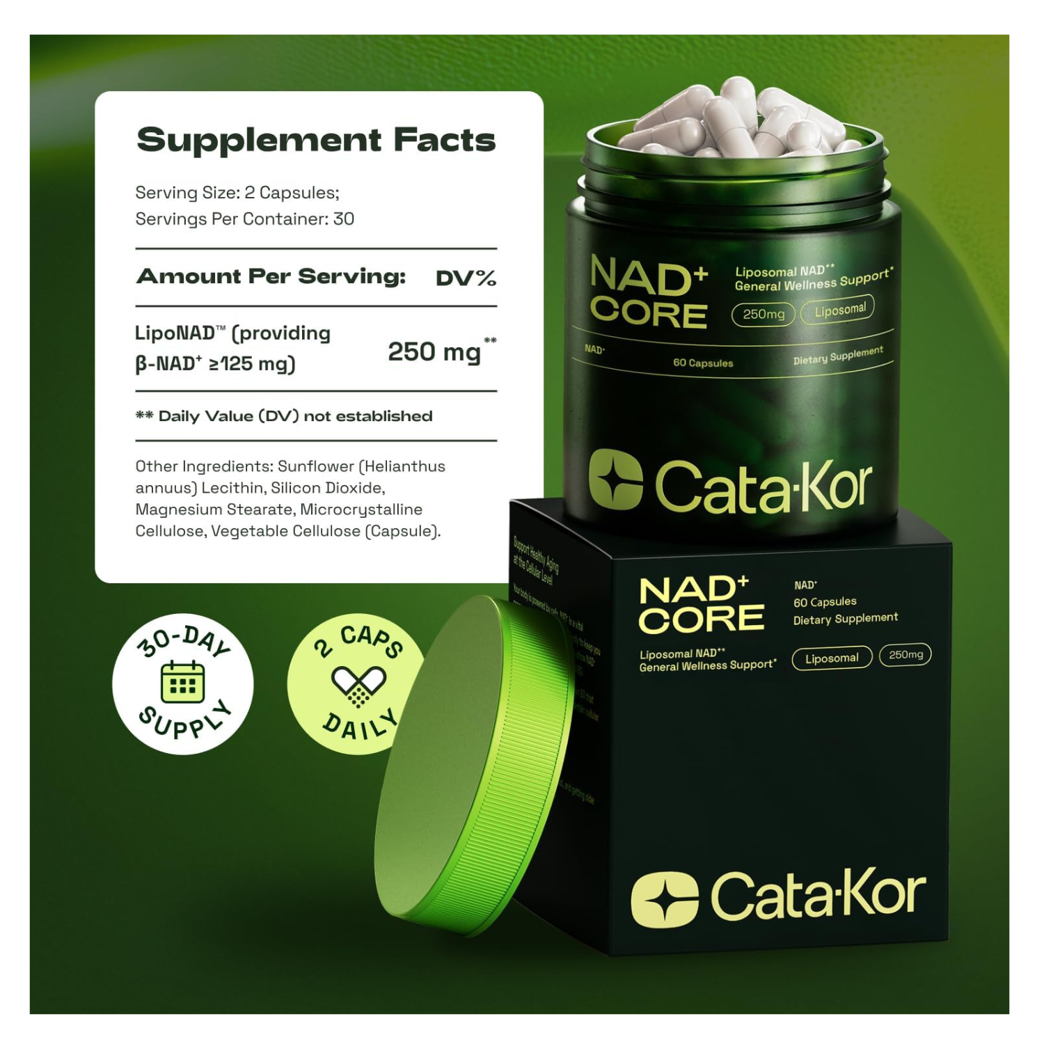 Cata-Kor Suplemento Liposomal NAD+ Core 60 Capsulas