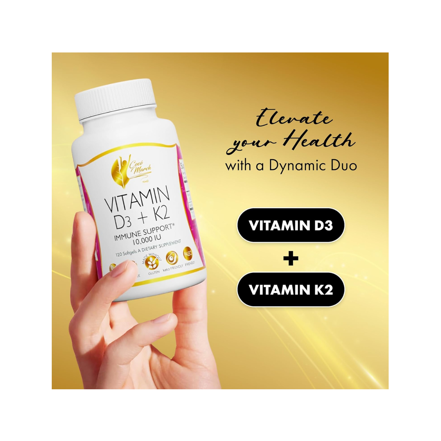 Coco March D3 + K2 10.000IU 120 Softgels