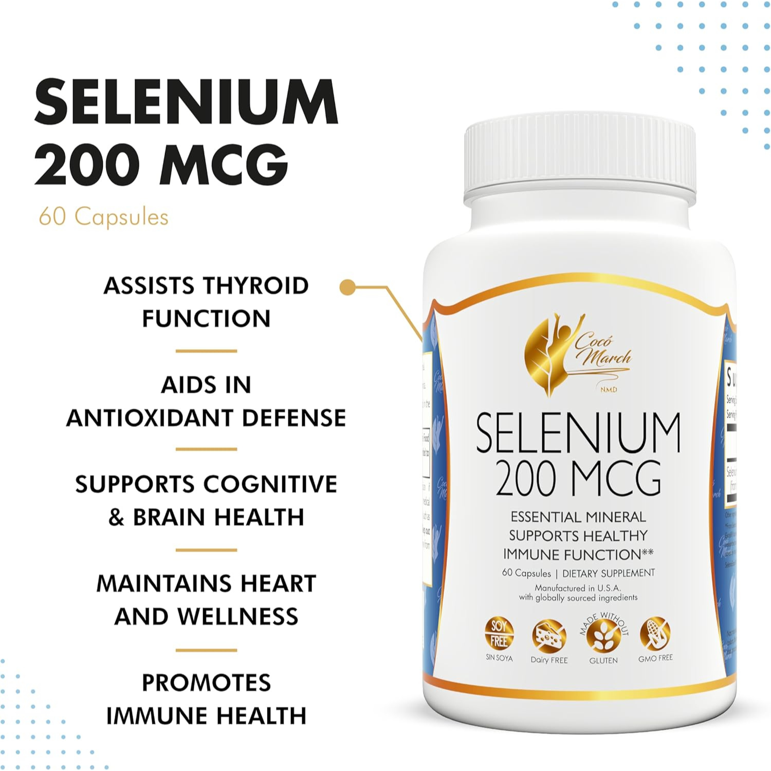 Coco March Selenio 200Mcg 60 Capsulas