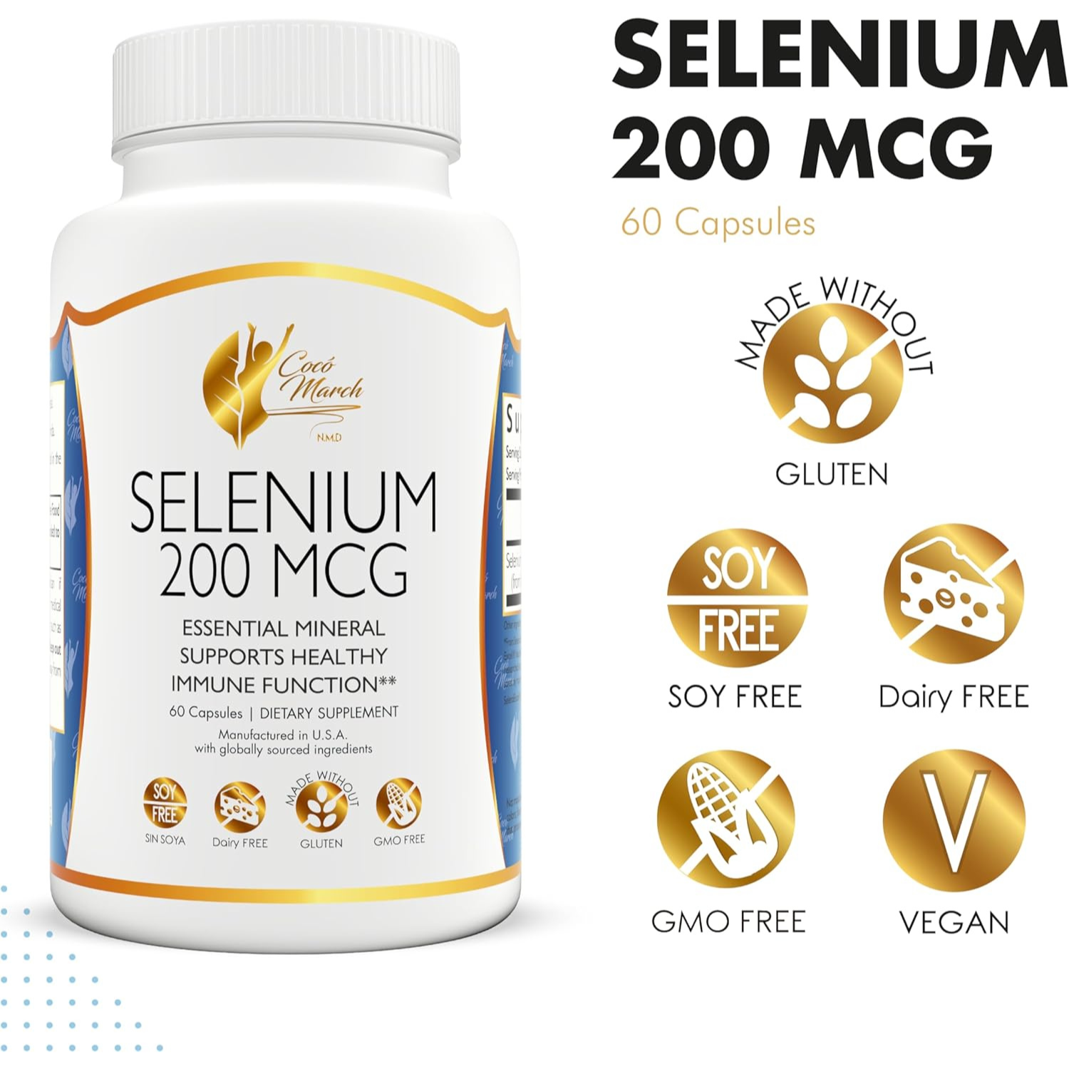 Coco March Selenio 200Mcg 60 Capsulas