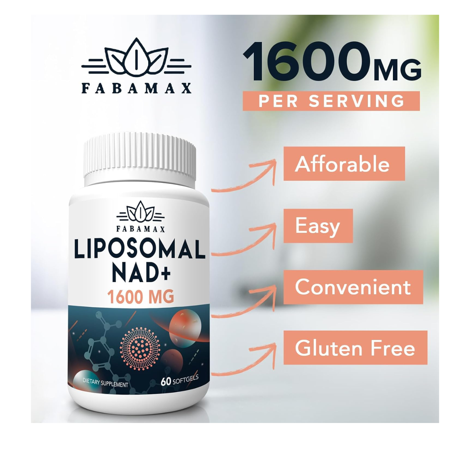 Fabamax Liposomal NAD+ 1600Mg 60 Softgels