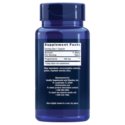 Life Extension Pregnenolona 100 mg 100 cápsulas