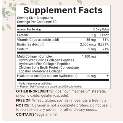 Micro Ingredients Multi Collagen Peptides 240 Capsulas