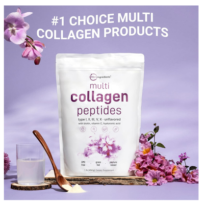 Micro Ingredients Péptidos Multicolágeno En Polvo 1 libras