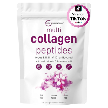 Micro Ingredients Péptidos Multicolágeno En Polvo 1 libras