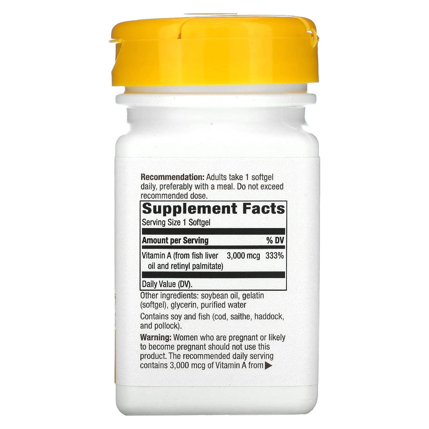 Nature's Way Vitamina A 3000Mcg por porción 100 Softgels