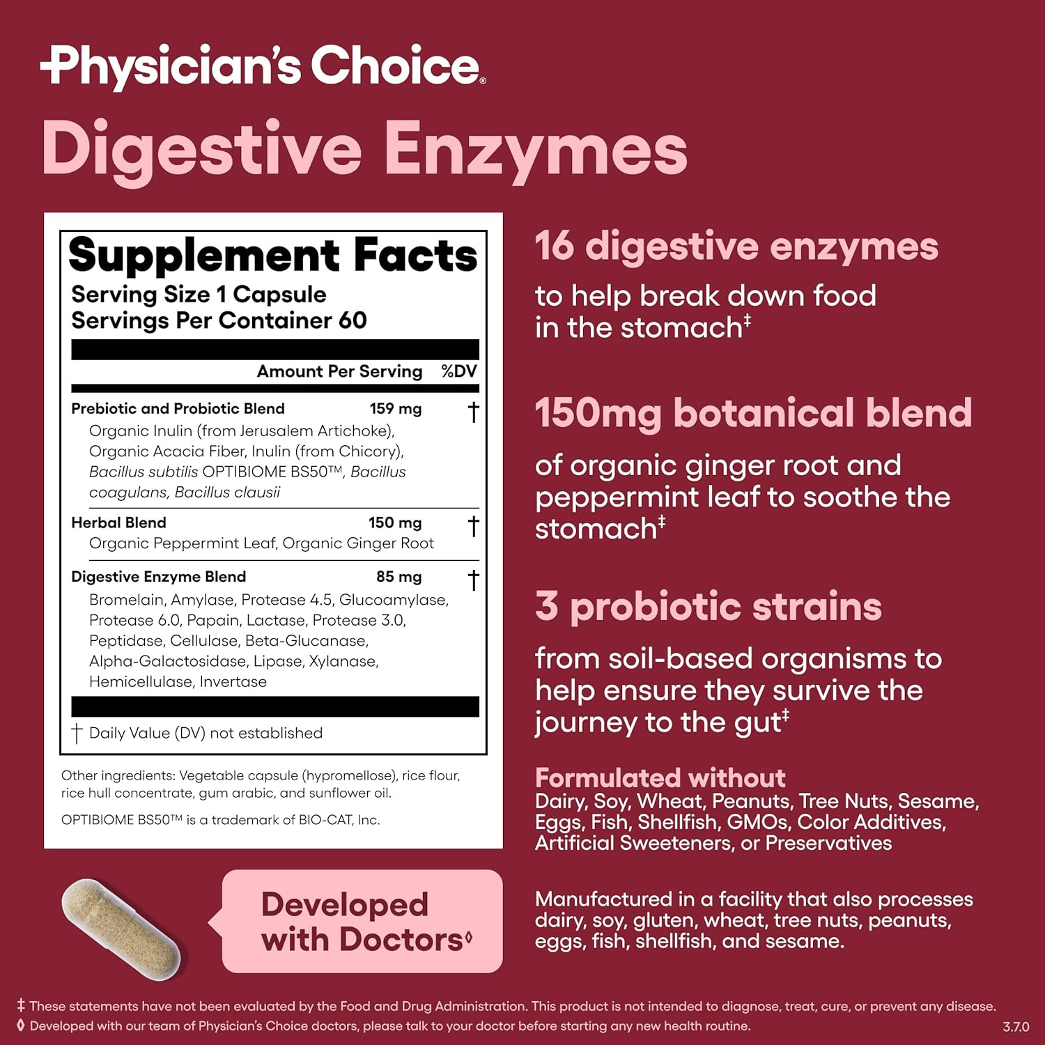 Physicans Choice Enzimas Digestivas 60 Capsulas