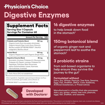Physicans Choice Enzimas Digestivas 60 Capsulas
