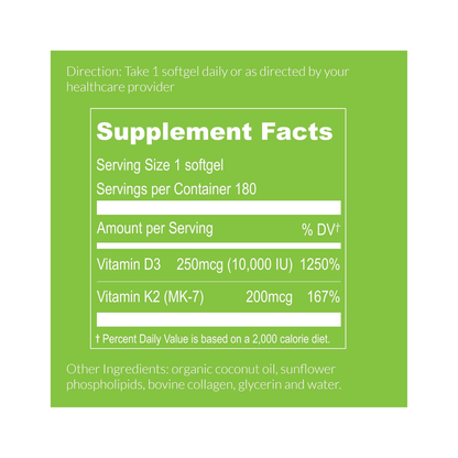 Upnorish Vitamina  D3  + K2 10.000IU 180 Softgels