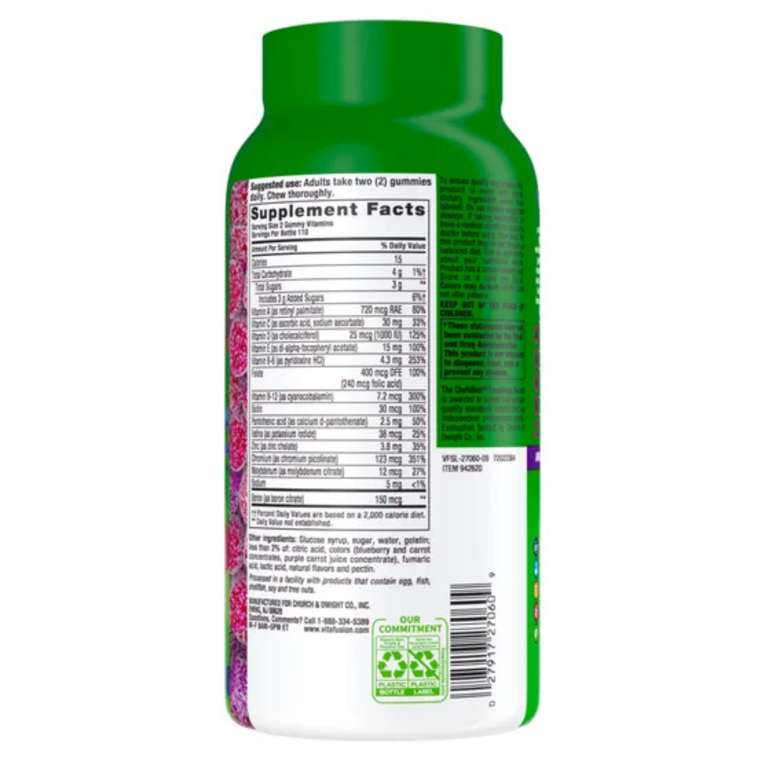 Vitafusion  Multivitaminicas para hombres 220 Gomitas 