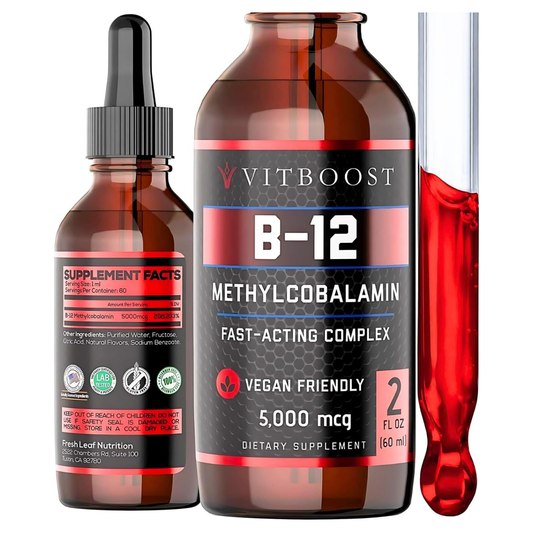 Vitboost Vitamina B12 Meticobalamina Sublingual Vegana 5000Mcg 60Ml
