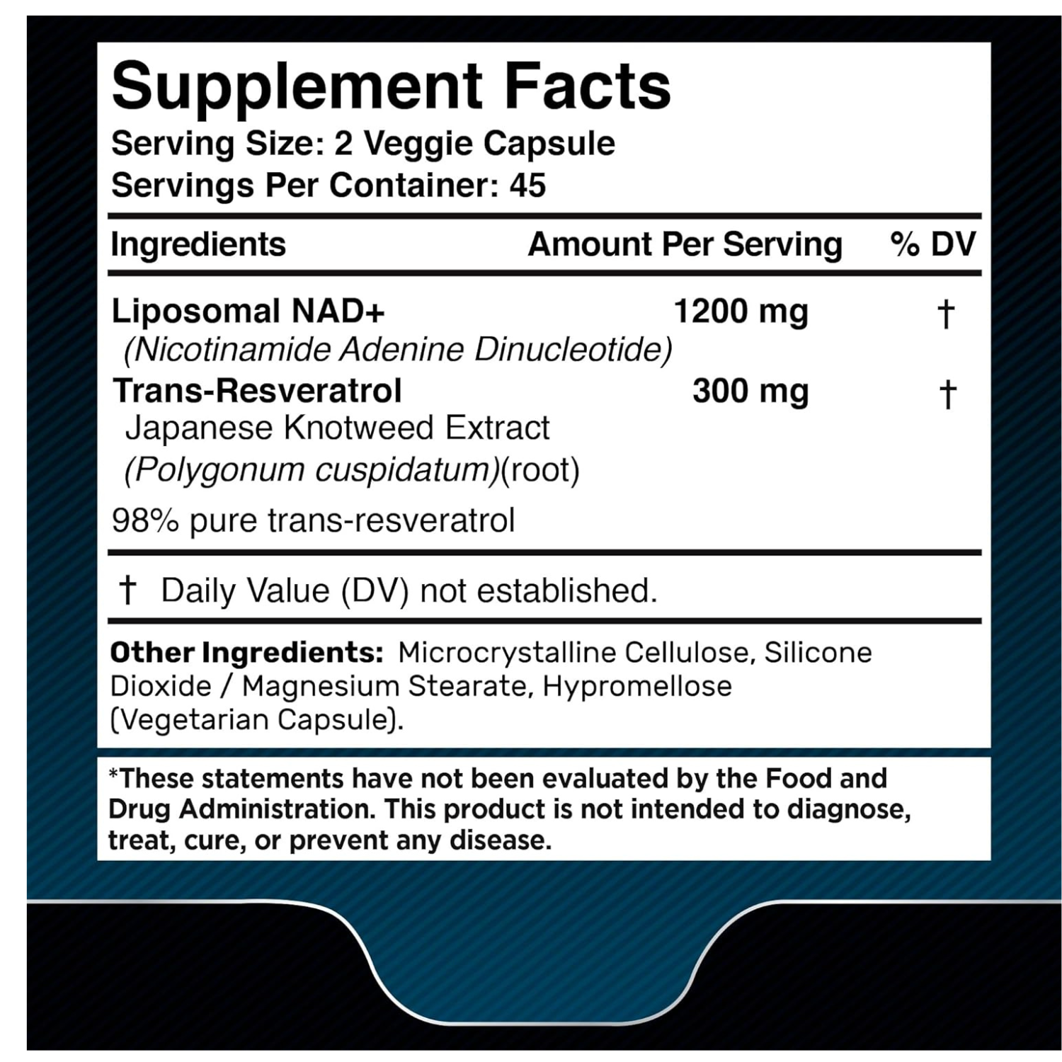 Wellness Liposomal NAD+ Resveratrol 1500Mg 90 Capsulas